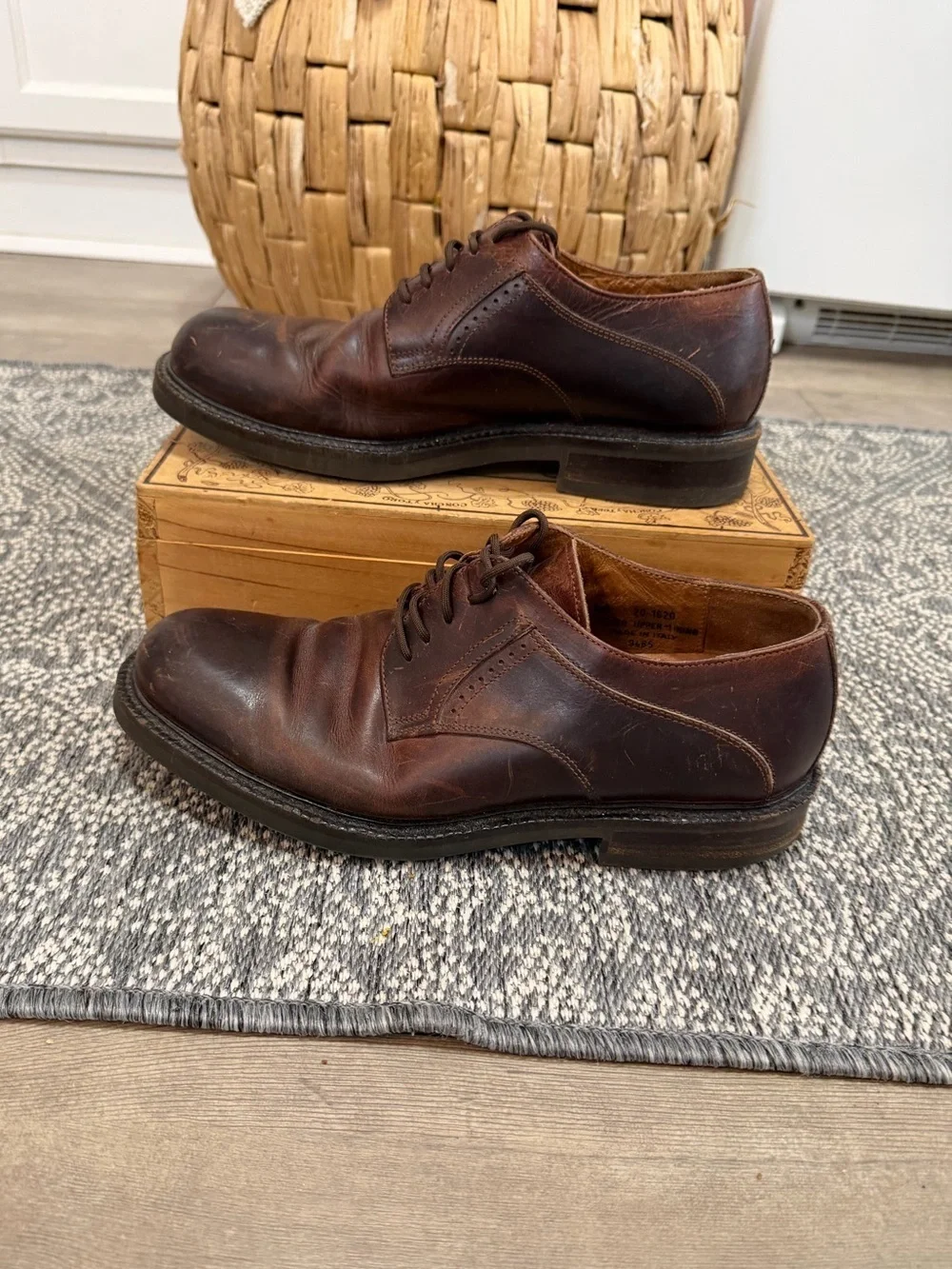 Johnston & Murphy Men’s Brown Leather Derby Oxfords Dress Shoes Size 10.5